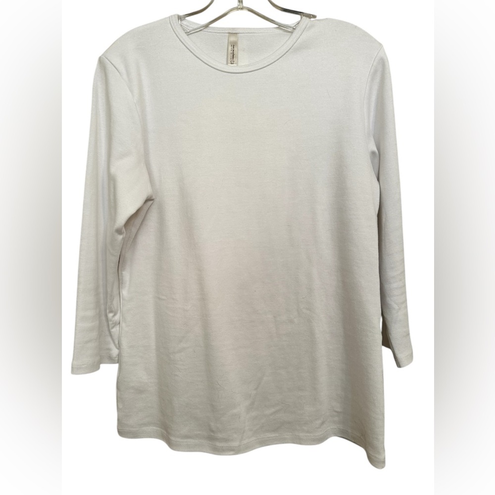 Necessities Crisp White Top, 3/4 sleeve, size L - Picture 3 of 4